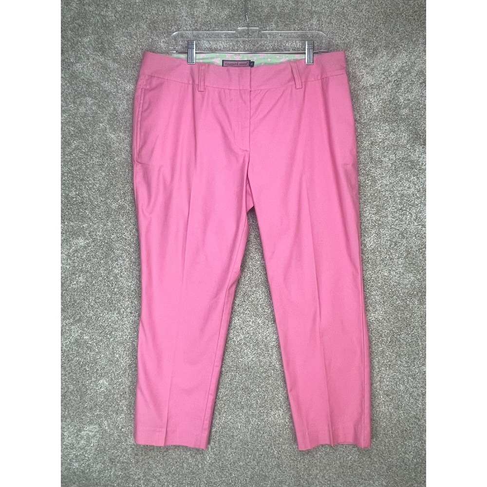 Vineyard Vines Stretch Cotton Straight Leg Pants Womens 14 Pink Business Casual